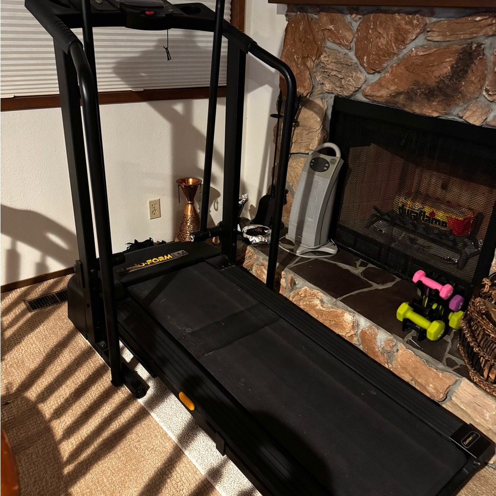 Black Treadmill with Yellow Accents